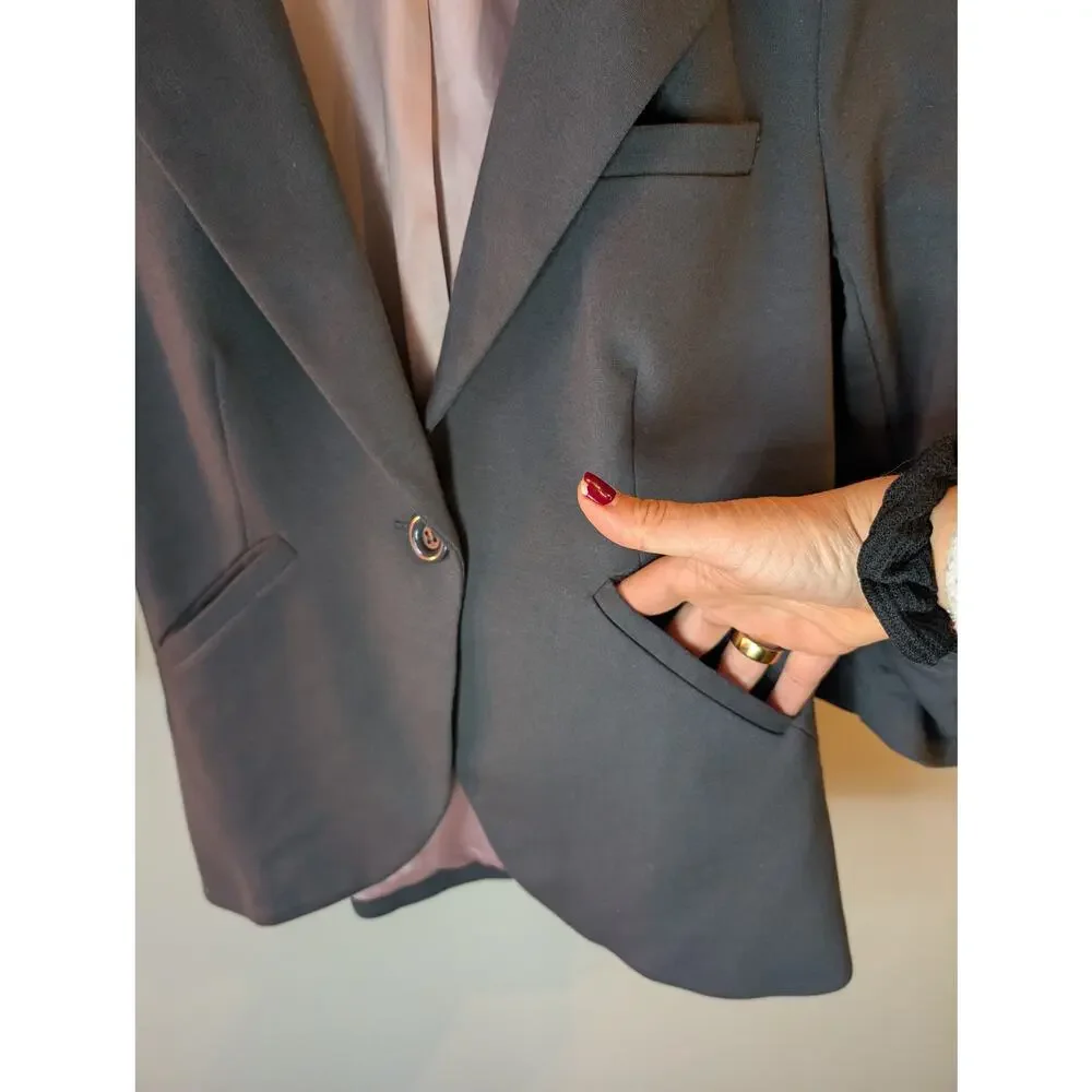 ModCloth Blazer Bundle Black Gray Ruched Sleeve Office Career Medium Lot 2 Pc